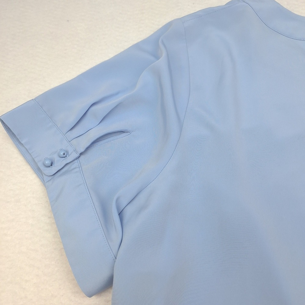 Lands End Blouse Womens 20W Blue Short Sleeve Career Top Classic Office - Picture 4 of 7